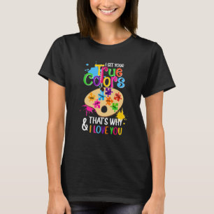 Camiseta Vejo Sua Verdadeira Cor Paleta de Pintura Autismo 