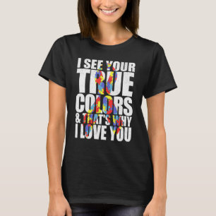 Camiseta Vejo Suas Cores Verdadeiras Quebra-Cabeça da Fita