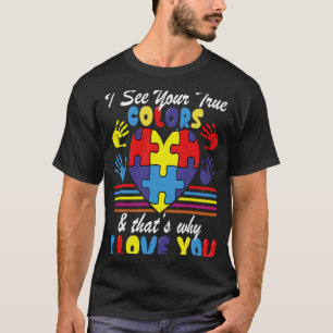 Camiseta Vejo Suas Verdadeiras Cores Coração Amor Puzzle Au
