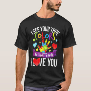 Camiseta Vejo suas verdadeiras cores Quebra-cabeça autista