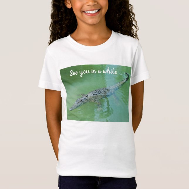Camiseta Vejo-te daqui a pouco, Crocodilo (Frente)