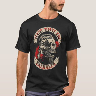 Camiseta Vejo Você Em Valhalla Norse Mythology Skull Viking