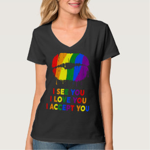 Camiseta Vejo Você Eu Te Amo Eu Te Aceito Lábios Lgbb