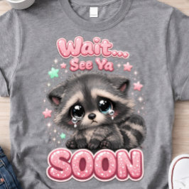 Camiseta Vejo Você Logo Guaxinim Engraçado Fofo Guaxinim