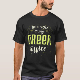 Camiseta Vejo Você No Meu Escritório Verde Roupa Botânica