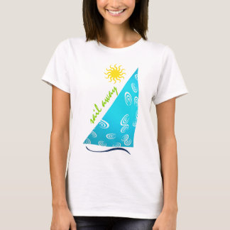 Camiseta vela afastado na turquesa…