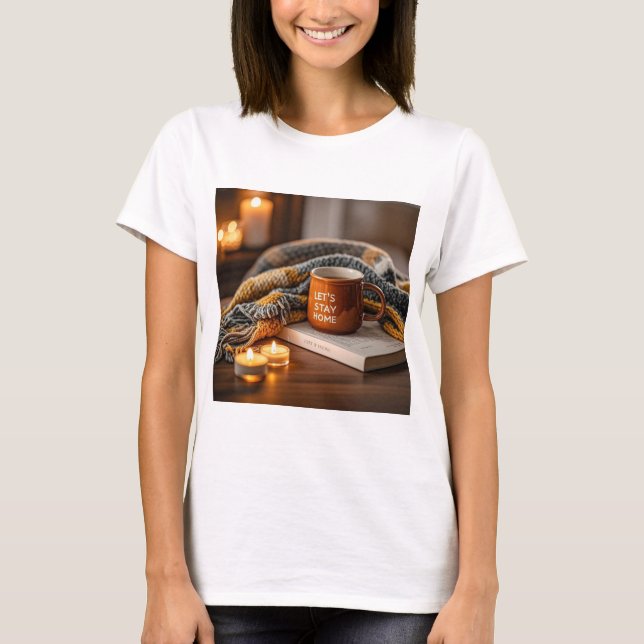 Camiseta Vela confortável acesa à noite (Frente)