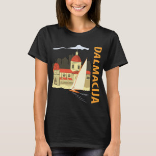 Camiseta Vela Dalmácia Laranja Viagem Vintage