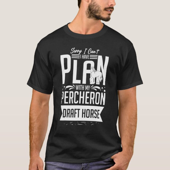 Camiseta Vela de Cavalo-de-Cavalo-Troço Percheron Saddam 5 (Frente)