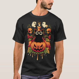 Camiseta Vela de Halloween - Gato de Outono