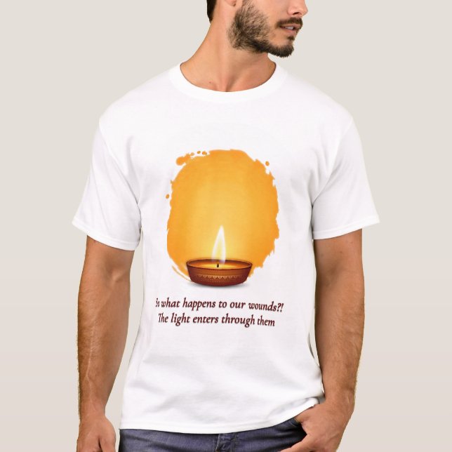 Camiseta Vela de Luz de Cura | Citação Inspiradora (Frente)