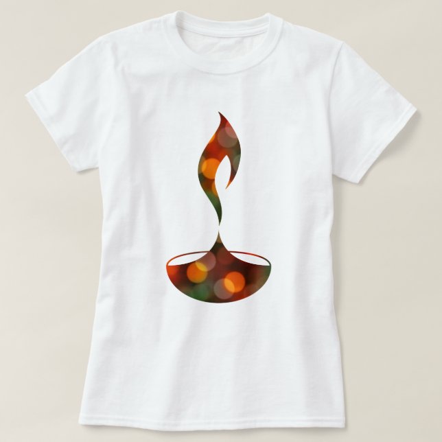 Camiseta vela diwali diya bokeh (Frente do Design)