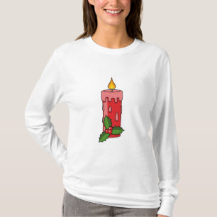 Camiseta Vela do Pilar Vermelho Natal com Holly