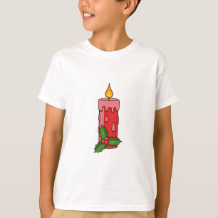 Camiseta Vela do Pilar Vermelho Natal com Holly