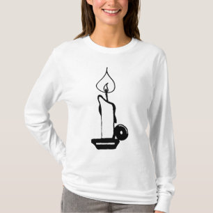 Camiseta Vela Elegante Preta e Branca Vintage Queimando