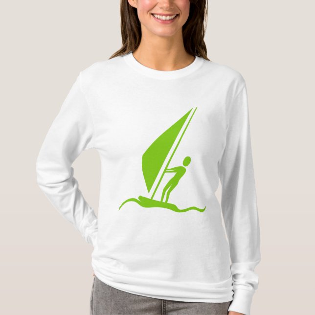 Camiseta Vela em prancha - Verde Martiano (Frente)