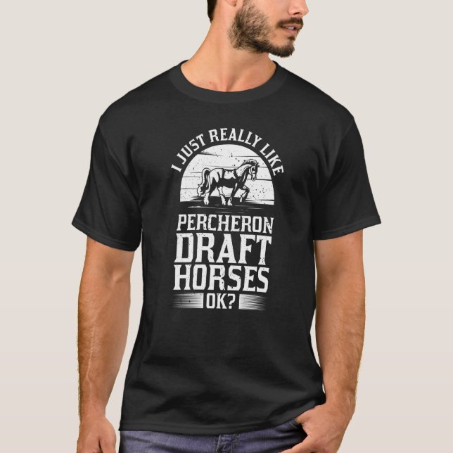 Camiseta Vela-guia-de-cavalo Percheron Draft Horse (Frente)