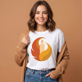 Camiseta Vela Minimal de Outono Aconchegante Outono