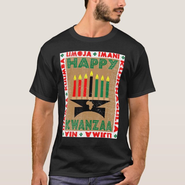 Camiseta Velas 7 Princípios do Kwanzaa (Frente)