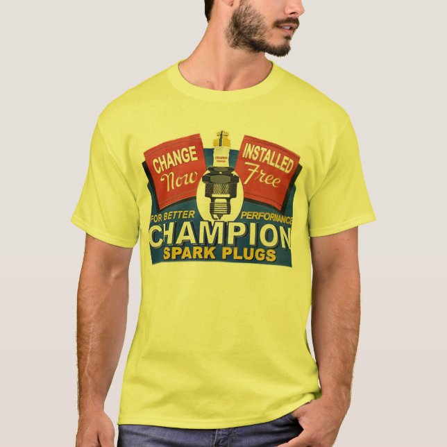 Camiseta velas de ignição do campeão (Frente)