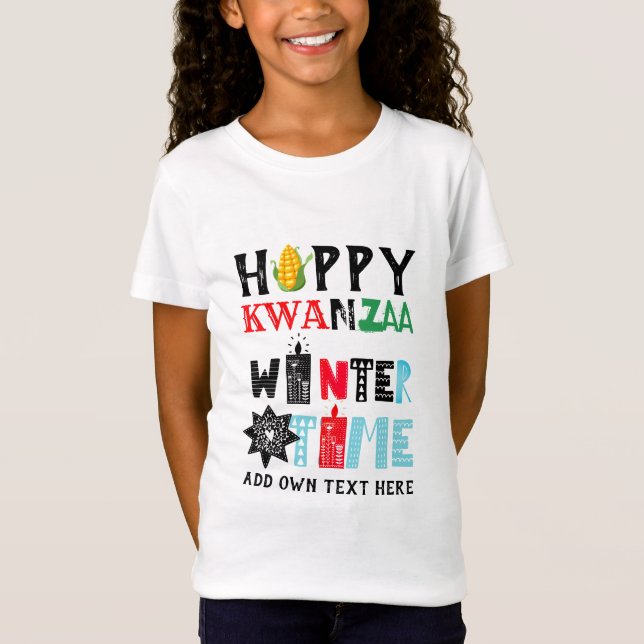 Camiseta Velas de inverno felizes e personalizáveis do KWAN (Frente)