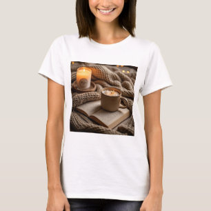 Camiseta Velas e cobertores, quentes e quentes