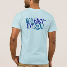 Velas impressão azul-náutica rápida no dorso