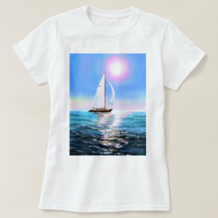 Camiseta veleiro ao nascer do sol - Desenho 