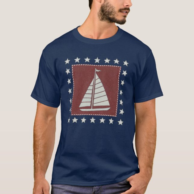 Camiseta Veleiro litoral da arte | no vermelho (Frente)