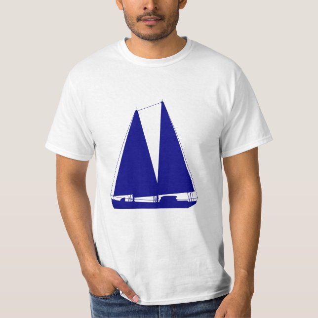 Camiseta Veleiro náutico dos azuis marinhos (Frente)