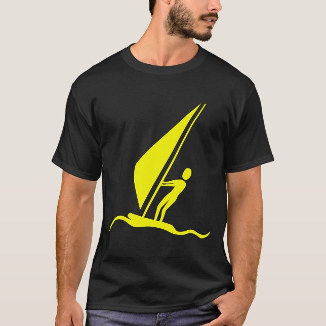Camiseta Velejando em prancha - Amarelo (Frente)