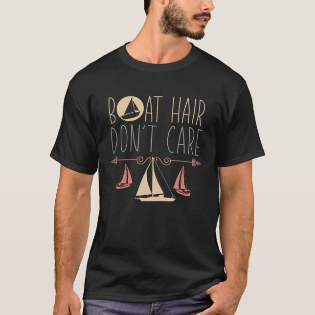 Camiseta Velejando o meu barco Lil Sail Life Capitão Cabelo (Frente)