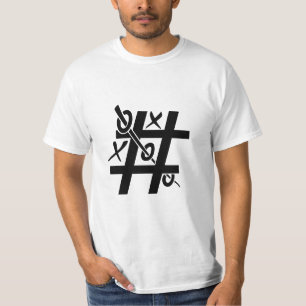 Camiseta Velha escola do dedo do pé de Tic Tac dos Noughts