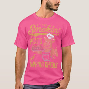 Camiseta Velha Fileira De Fumar Carnes E Bater Bochechas Ch