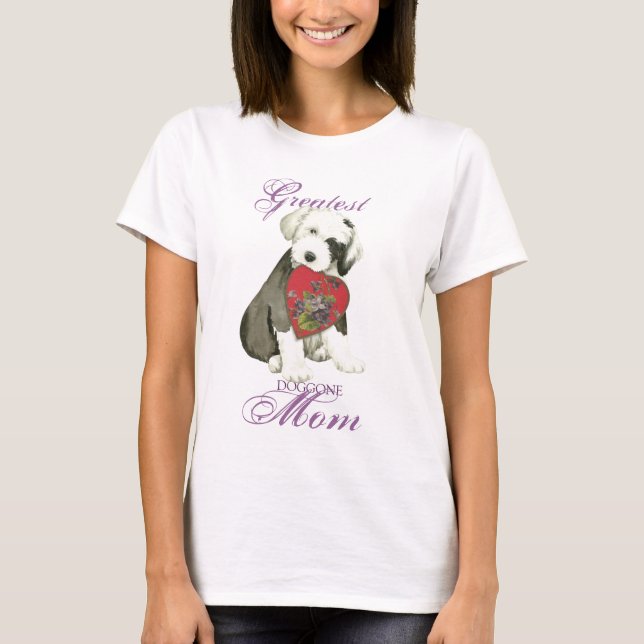 Camiseta Velha Mãe do Coração de Ovelhas Cães (Frente)