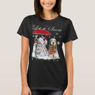 Camiseta Velha Papai noel de Sheepdog Inglês Cachorro Natal