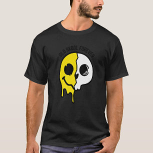 Camiseta Velha Skool Para Nunca Crânio Rosto Original Raver