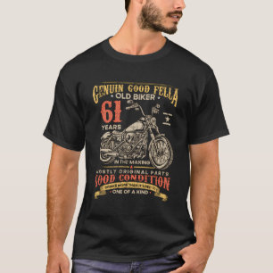 Camiseta Velho Biker 61 Anos No Fazer 61.º Bik De Aniversár