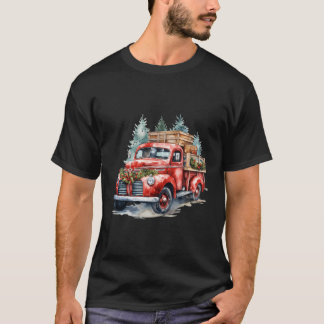 Camiseta Velho Caminhão Vermelho Semi Trucks Motorista Chri