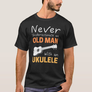 Camiseta  Velho Com Ukulele 