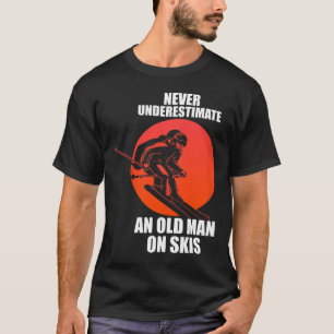 Camiseta Velho De Esqui Descendo A Encosta De Esqui Present