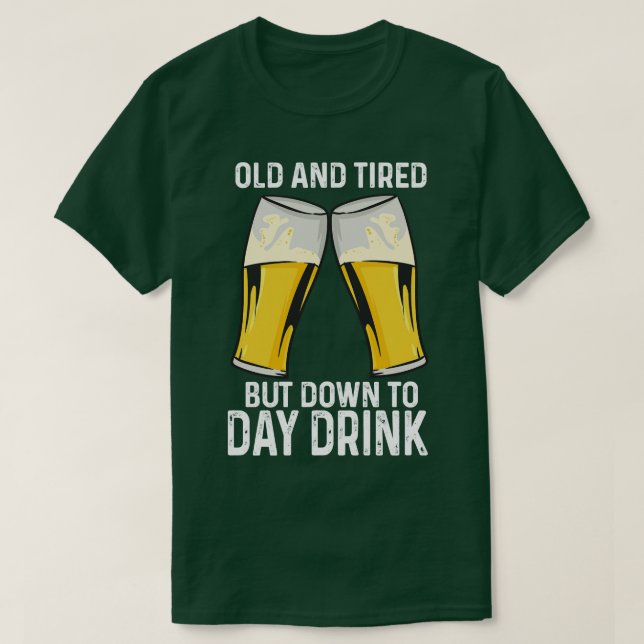 Camiseta Velho E Cansado Mas Bebida No Dia A Dia (Frente do Design)