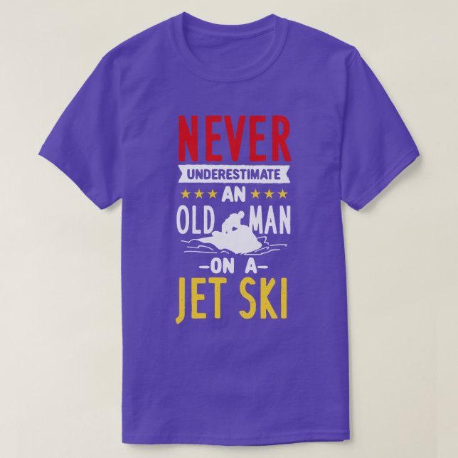 Camiseta Velho Em Um Jato Ski 2 (Frente do Design)
