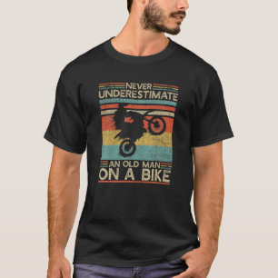 Camiseta Velho Em Uma Bicicleta   Pai Motocross   Dirtbike