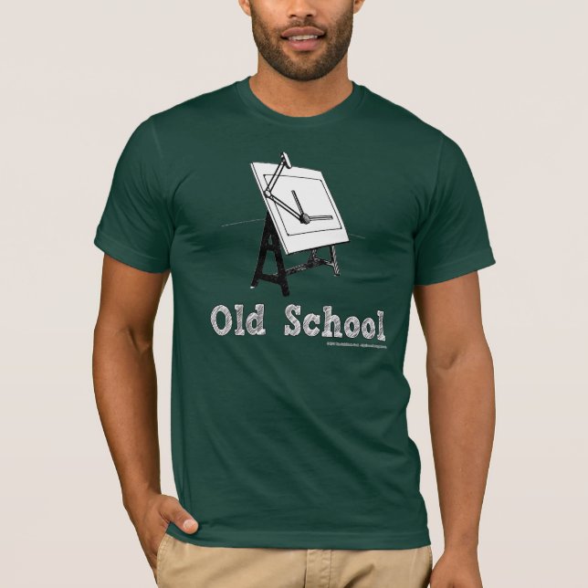 Camiseta Velho-Escola-Esboçar-Conselho-branco (Frente)