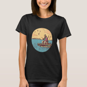 Camiseta Velho Homem E O Mar Arte De Pesca Retro Divertida