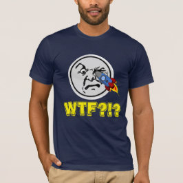 Camiseta Velho lua engraçado "WTF?!?" recebe foguete no olh