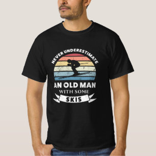 Camiseta Velho Pai de Presente Engraçado do Skis
