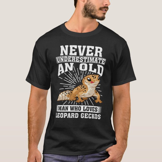 Camiseta Velho Que Ama Leopard Gecko (Frente)