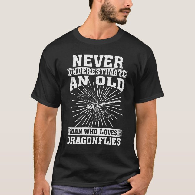 Camiseta Velho que ama libélulas (Frente)